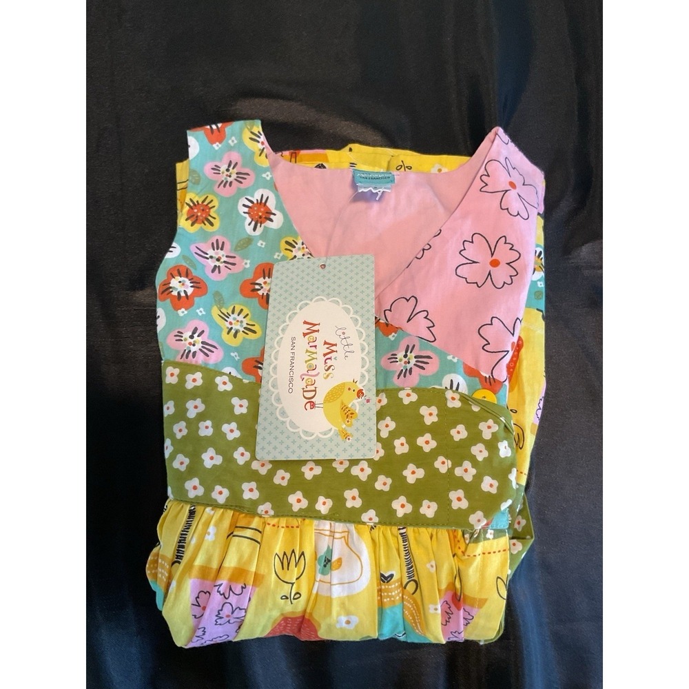 Little Miss Marmalade Girls Size 6 Cotton Mixed Print Handbag Floral Dress NWT - Picture 8 of 11